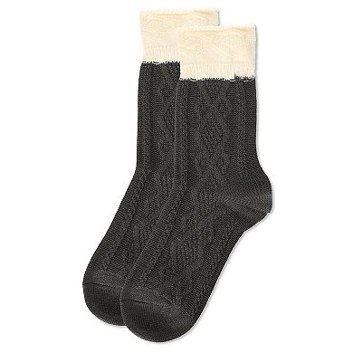 Women's Diamond Bits Soft-fit Two-tone Crew Sock