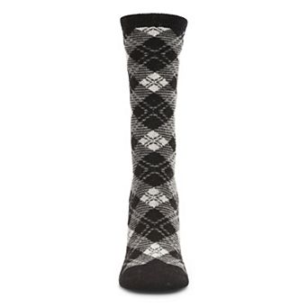 Women's Classic Diamond Overlay Cashmere Blend Crew Sock