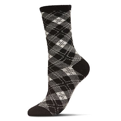 Women's Classic Diamond Overlay Cashmere Blend Crew Sock