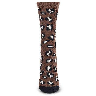 Women's Leopard Super Soft Cozy Crew Socks