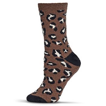 Women's Leopard Super Soft Cozy Crew Socks