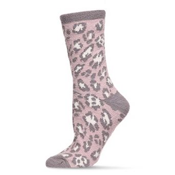 Women's Leopard Super Soft Cozy Crew Socks