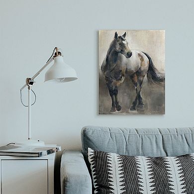 Stupell Home Decor Abstract Wild Horse Stance Brown Black Canvas Wall Art