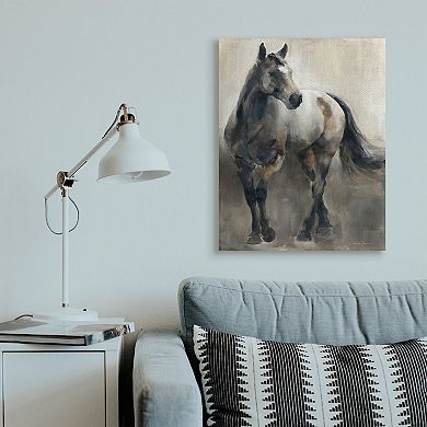 Stupell Home Decor Abstract Wild Horse Stance Brown Black Canvas Wall Art