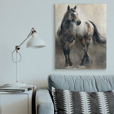 Stupell Home Decor Abstract Wild Horse Stance Brown Black Canvas Wall Art