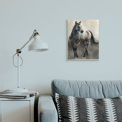 Stupell Home Decor Abstract Wild Horse Stance Brown Black Wall Art