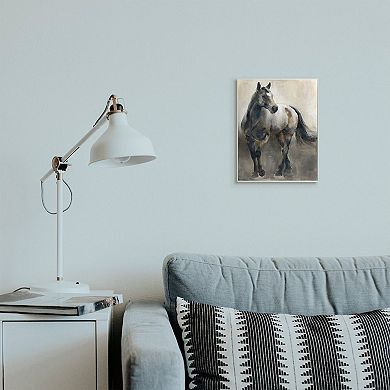 Stupell Home Decor Abstract Wild Horse Stance Brown Black Wall Art