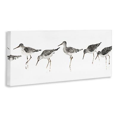 Stupell Home Decor Beach Bird Sandpipers Minimal Grey White Canvas Wall Art