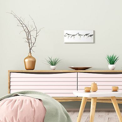 Stupell Home Decor Beach Bird Sandpipers Minimal Grey White Wall Art