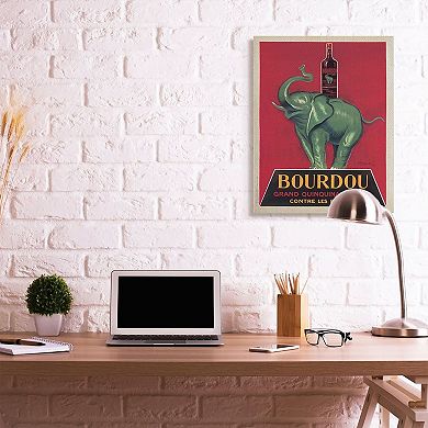 Stupell Home Decor Bourdou Vintage Elephant Advertisement Framed Canvas Wall Art