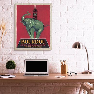 Stupell Home Decor Bourdou Vintage Elephant Advertisement Framed Canvas Wall Art