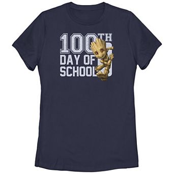 Juniors' Marvel Guardians Of The Galaxy Groot 100th Day Of School Graphic Tee