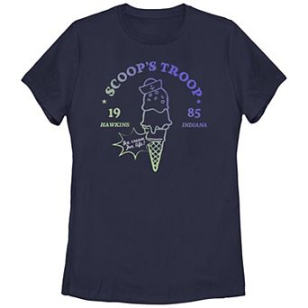 Juniors' Stranger Things Scoop's Troop Graphic Tee