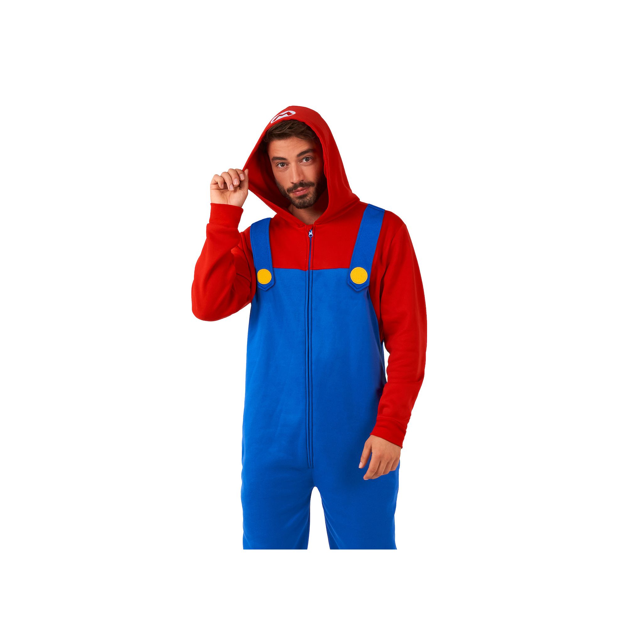Mens OppoSuits Nintendo Super Mario One-Piece Pajamas, Size: XXL, Blue