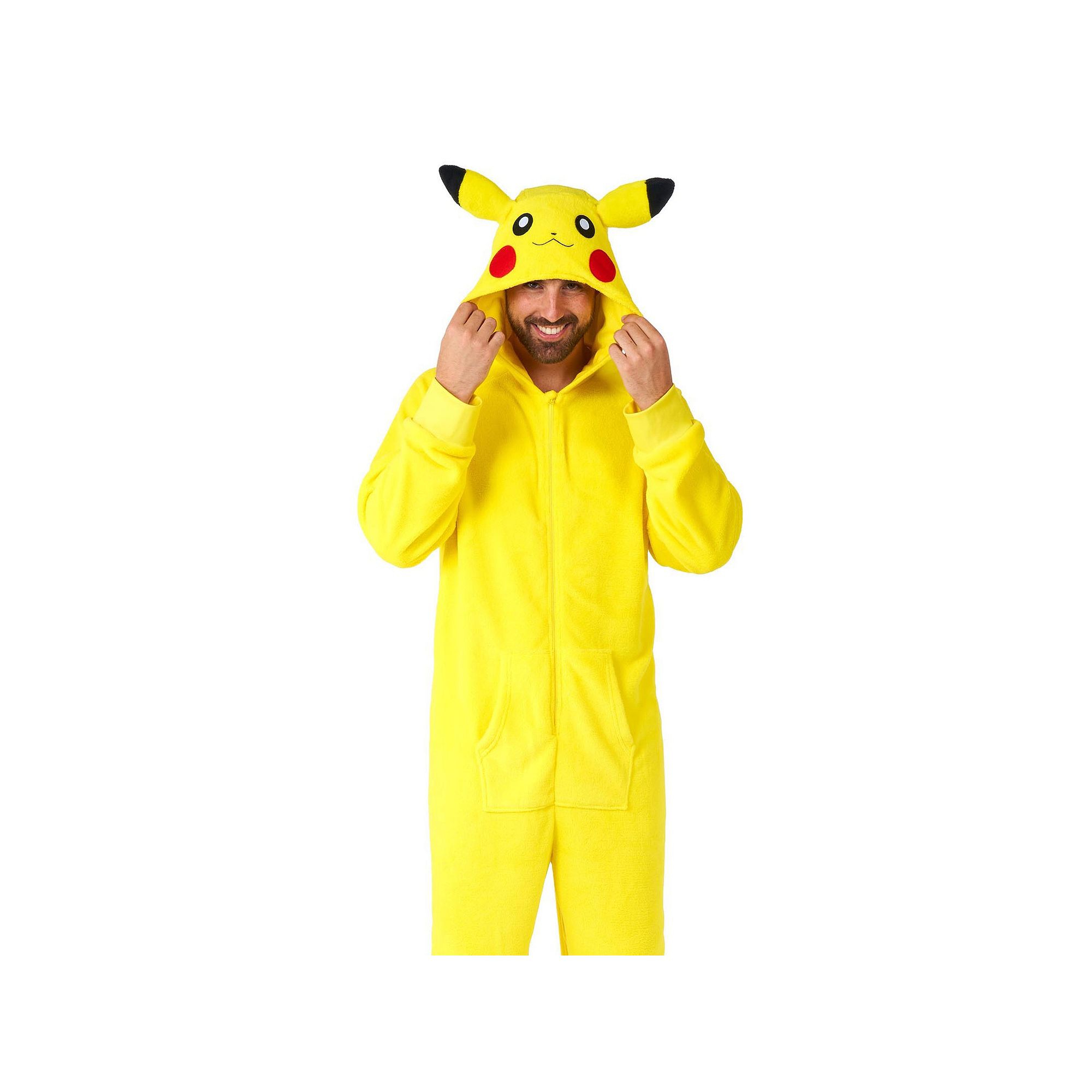 Mens OppoSuits Pokémon Pikachu One-Piece Pajamas, Size: Large, Yellow