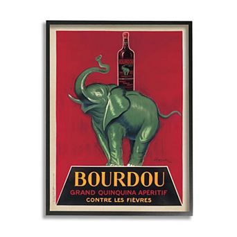Stupell Home Decor Bourdou Vintage Elephant Advertisement Framed Canvas Wall Art