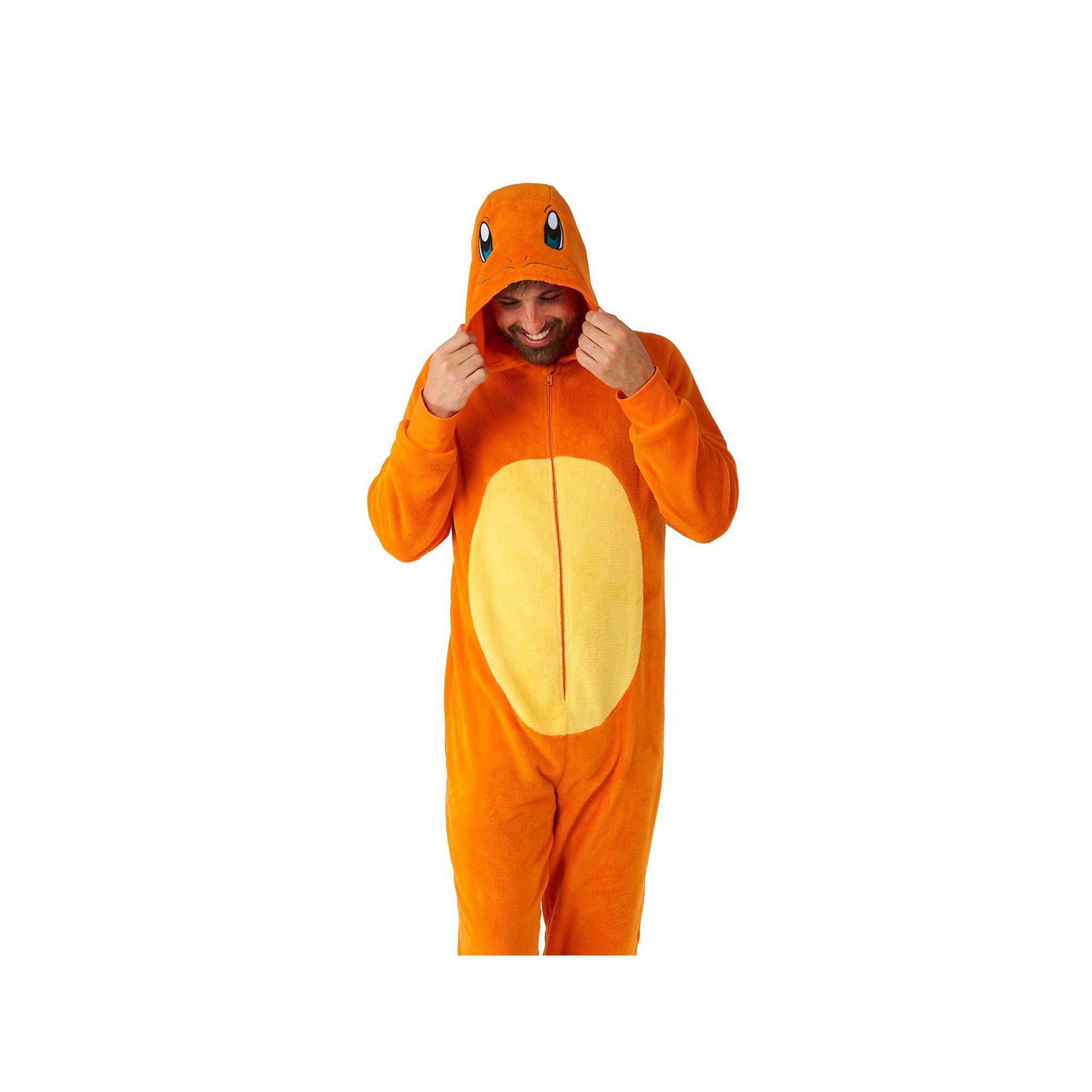 Mens OppoSuits Pokémon Charmander One-Piece Pajamas, Size: Large, Orange