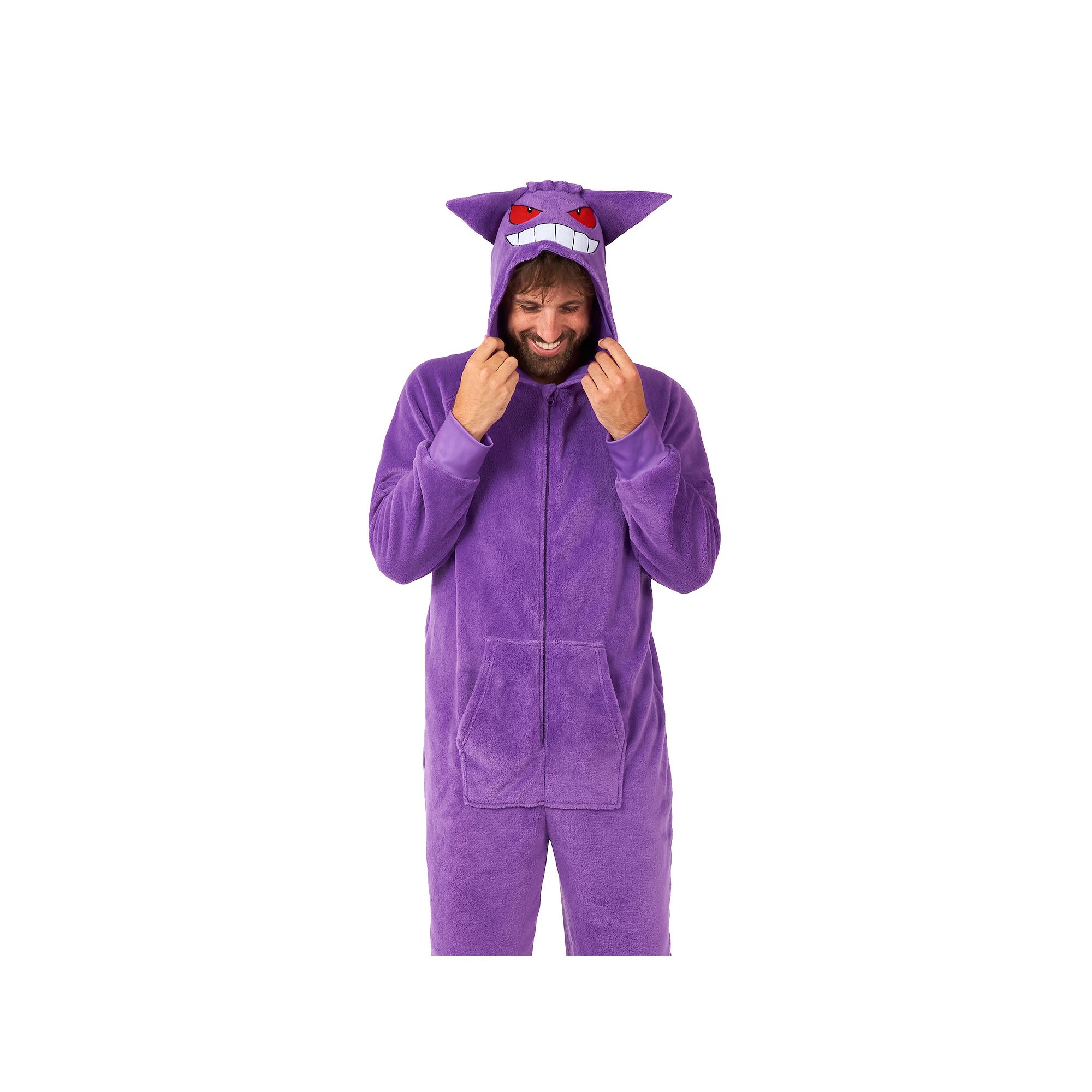 Mens OppoSuits Pokémon Gengar One-Piece Pajamas, Size: Large, Purple