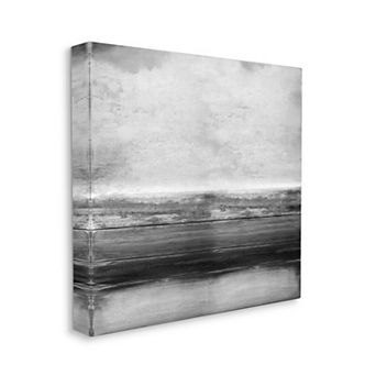 Stupell Home Decor Monochromatic Grey Rustic Layered Shades Canvas Wall Art