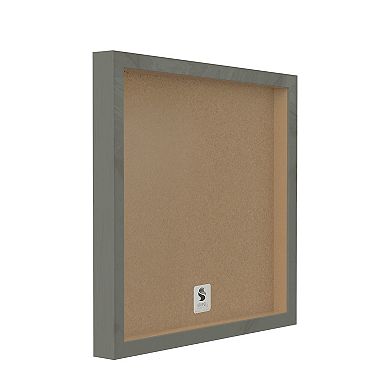 Stupell Home Decor Monochromatic Grey Rustic Layered Shades Framed Canvas Wall Art