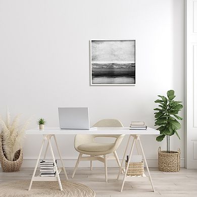 Stupell Home Decor Monochromatic Grey Rustic Layered Shades Framed Canvas Wall Art