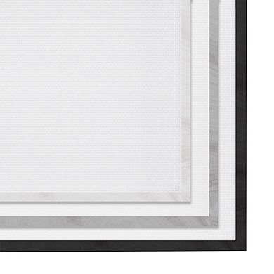 Stupell Home Decor Monochromatic Grey Rustic Layered Shades Framed Canvas Wall Art
