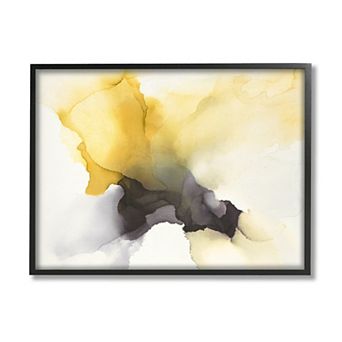 Stupell Home Decor Futuristic Yellow Cloud Abstraction Framed Canvas Wall Art