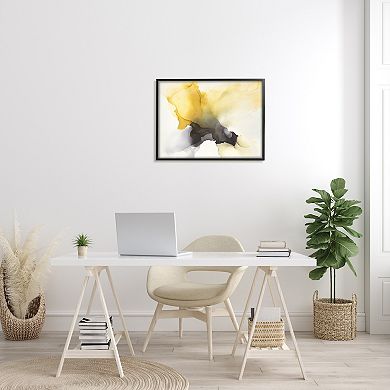 Stupell Home Decor Futuristic Yellow Cloud Abstraction Framed Canvas Wall Art