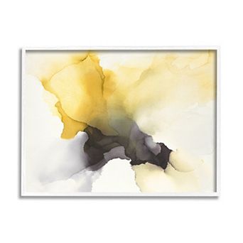Stupell Home Decor Futuristic Yellow Cloud Abstraction Framed Canvas Wall Art