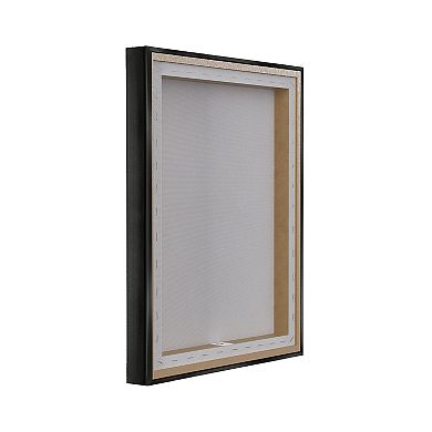 Stupell Home Decor Fashion Designer Perfume Gold Pink Framed Floating Canvas Wall Art