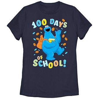 Juniors' PBS Kids Sesame Street Cookie Monster One Hundred Days Of School Graphic Tee
