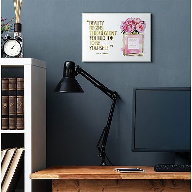 Stupell Home Decor Fashion Designer Perfume Gold Pink Wall Art