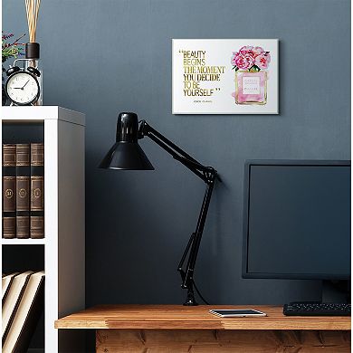 Stupell Home Decor Fashion Designer Perfume Gold Pink Wall Art