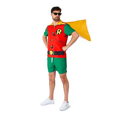 Men's Suitmeister DC Comics Robin Slim Fit Short Sleeve Button Down Shirt & Shorts Set