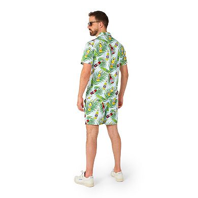 Men's Suitmeister Tropical Beers Slim Fit Short Sleeve Button Down Shirt & Shorts Set