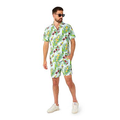 Men's Suitmeister Tropical Beers Slim Fit Short Sleeve Button Down Shirt & Shorts Set