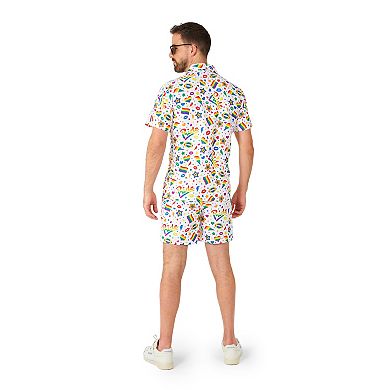 Men's Suitmeister Pride Icons Slim Fit Short Sleeve Button Down Shirt & Shorts Set