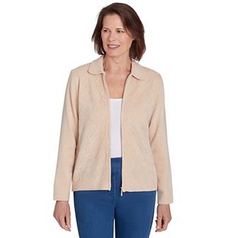 Women's Alfred Dunner Classic Zip-Up Cardigan