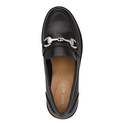 Nine West Black Leather Loafers Slip-On Shoes Women main image 4