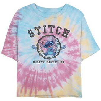 Disney's Lilo & Stitch Collegiate Stitch Juniors' Cropped Graphic Tee