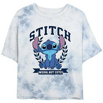 Disney's Lilo & Stitch Weird But Cute Stitch Crest Juniors' Cropped Graphic Tee