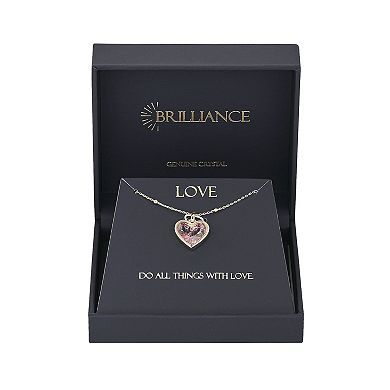 Brilliance 14k Gold Plated Pink Crystal Heart Shaker Pendant Necklace