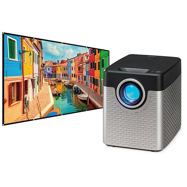 GPX 720p Bluetooth Transmitter Vertical Projector with Screen
