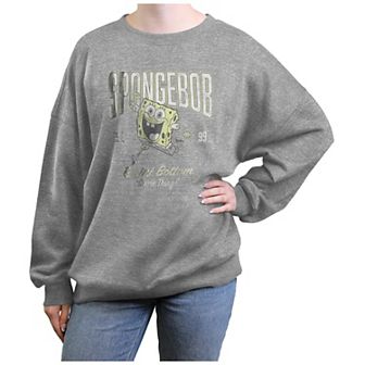 Juniors' Nickelodeon SpongeBob SquarePants Bikini Bottom 99 Oversized Graphic Pullover