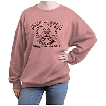Disney's Hercules Phil's Gym Where Heroes Are Made Juniors' Oversized Graphic Pullover