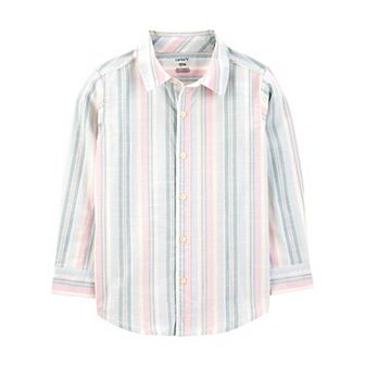 Boys 4-14 Carter's Striped Woven Long Sleeve Button-Down Shirt