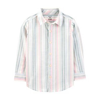 Boys 4-14 Carter's Striped Woven Long Sleeve Button-Down Shirt