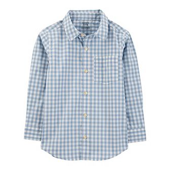 Boys 4-14 Carter's Plaid Woven Long Sleeve Button-Down Shirt