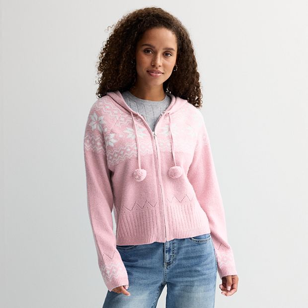 Juniors Pink Republic Hoodie Zip Up Pullover
