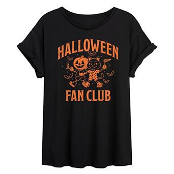 Juniors' Halloween Fan Club Oversized Tee